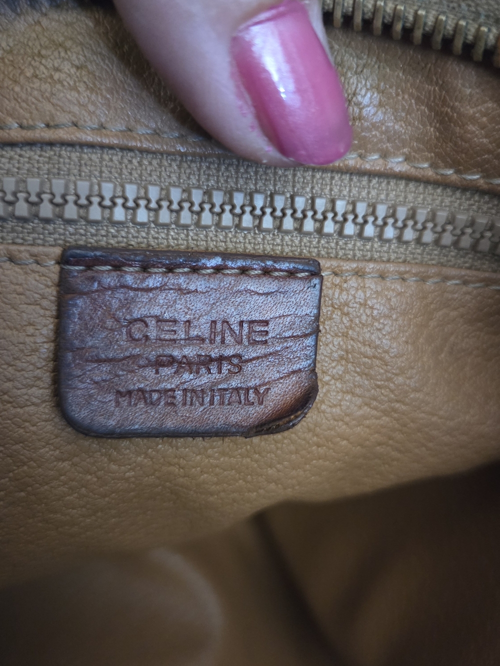 Celine Paris Vintage Macadam Brown Coated Canvas Leather Clutch Portfolio Italy - Picture 3 of 16